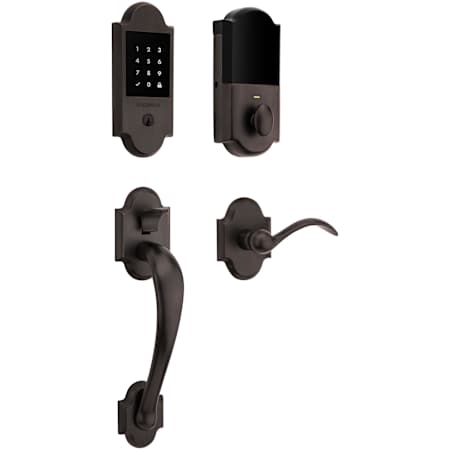 Baldwin Boulder Z-Wave Right Handed Sectional Electronic Keyless Entry Handleset with Beavertail Interior Lever from the Estate Collection Venetian Bronze