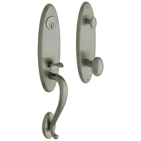 Baldwin Blakely One Piece Single Cylinder Keyed Entry Handleset with 5025 Interior Knob from the Estate Collection Antique Nickel