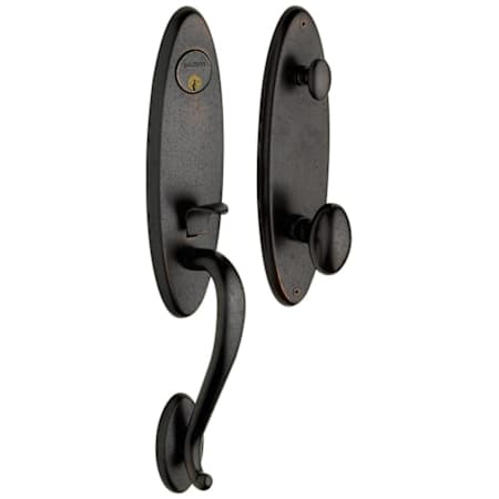 Baldwin Blakely Dummy Set Handleset with Egg Interior Knob Distressed Oil Rubbed Bronze