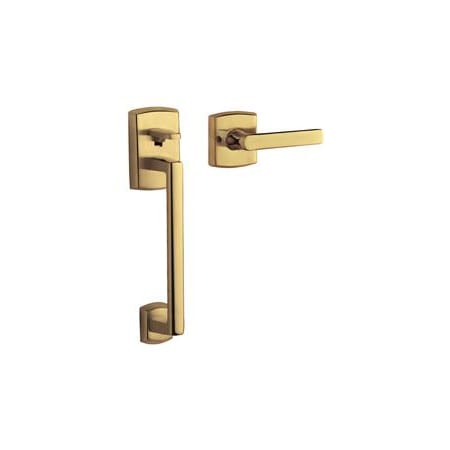 Baldwin Soho Sectional Entry Left Handed Handle Set Kit with Interior Soho Lever Lifetime Polished Brass