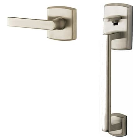Baldwin Soho Sectional Entry Handle Set Kit with Interior Soho Lever Lifetime Satin Nickel