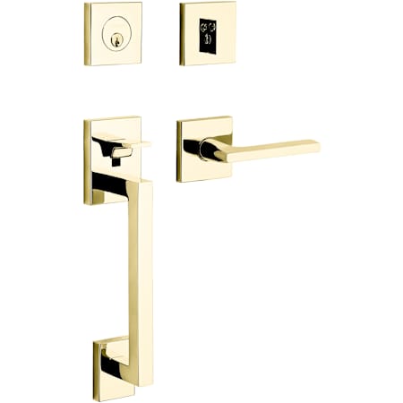 Baldwin Minneapolis Left Handed Dummy Sectional Handleset with 5162 Interior Lever from the Estate Collection Lifetime Polished Brass
