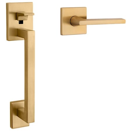Baldwin Minneapolis Right Handed Sectional Handleset with 5162 Lever - Minus Deadbolt Vintage Brass