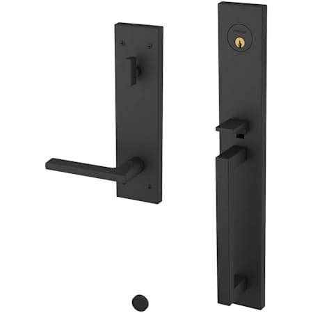 Baldwin Minneapolis Right Handed Single Cylinder Keyed Entry Full Plate Handleset with 5162 Interior Lever from the Estate Collection Satin Black