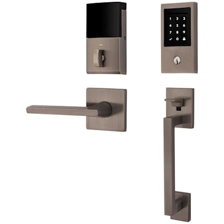 Baldwin Minneapolis Left Handed Sectional Electronic Keyless Entry Handleset with 5162 Interior Lever from the Estate Collection Antique Nickel