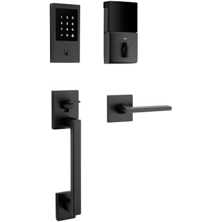 Baldwin Minneapolis Z-Wave Right Handed Sectional Electronic Keyless Entry Handleset with 5162 Interior Lever from the Estate Collection Satin Black