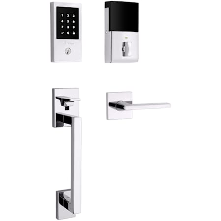 Baldwin Minneapolis Right Handed Sectional Electronic Keyless Entry Handleset with 5162 Interior Lever from the Estate Collection Polished Chrome