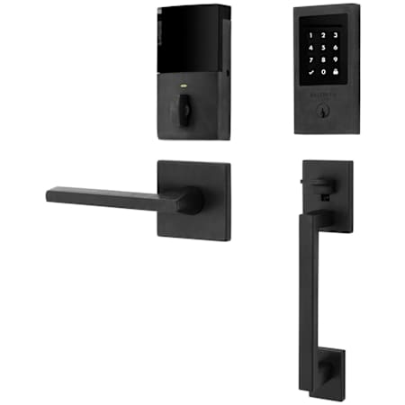 Baldwin Minneapolis Left Handed Sectional Electronic Keyless Entry Handleset with 5162 Interior Lever from the Estate Collection Distressed Oil Rubbed Bronze