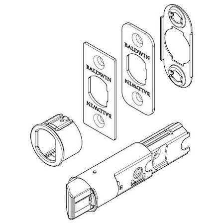 Baldwin 6 Way Plainlatch Kit with Collar, Back Plate, and Round / Square Fronts for Reserve Series Dark Bronze