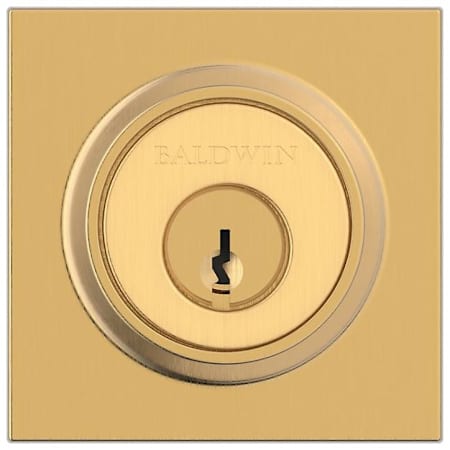 Baldwin Contemporary Square Standard C Keyway Double Cylinder Keyed Entry Deadbolt Lifetime Satin Brass