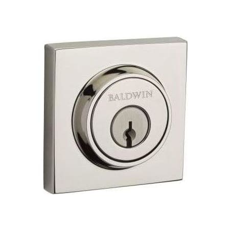 Baldwin Contemporary Square SmartKey Double Cylinder Keyed Entry Deadbolt Lifetime Polished Nickel