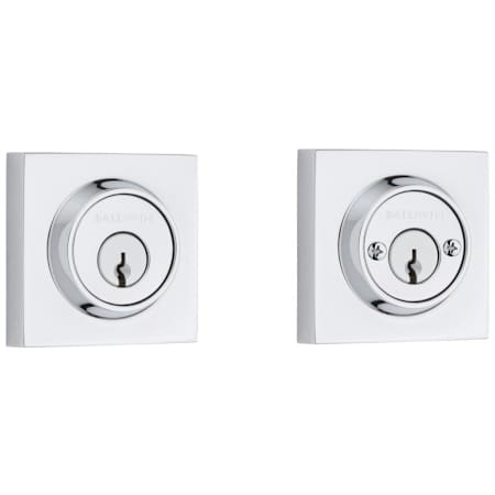 Baldwin Contemporary Square SmartKey Double Cylinder Keyed Entry Deadbolt Polished Chrome
