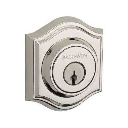 Baldwin Traditional Arch SmartKey Double Cylinder Keyed Entry Deadbolt Lifetime Polished Nickel