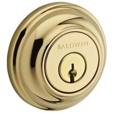 Baldwin Traditional Round Standard C Keyway Double Cylinder Keyed Entry Deadbolt Lifetime Polished Brass
