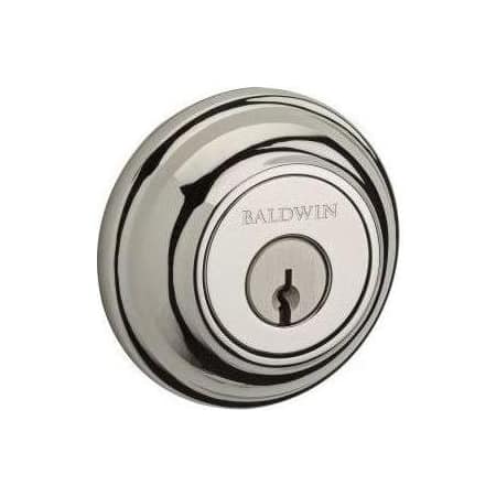 Baldwin Traditional Round Standard C Keyway Double Cylinder Keyed Entry Deadbolt Lifetime Polished Nickel