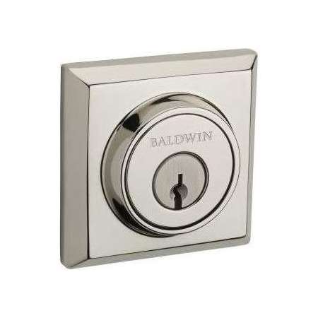 Baldwin Traditional Square SmartKey Double Cylinder Keyed Entry Deadbolt Lifetime Polished Nickel