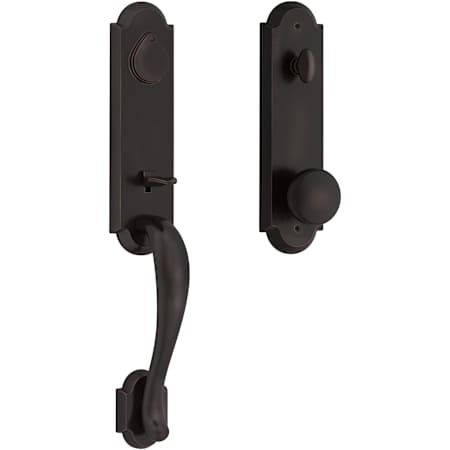 Baldwin Kodiak One Piece Single Cylinder Keyed Entry Handleset with Interior Rustic Knob and Emergency Egress Function Dark Bronze