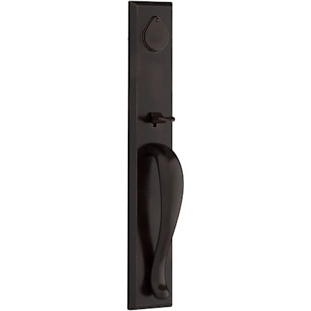 Baldwin Longview Full Plate SmartKey Single Cylinder Keyed Entry Handleset with Rustic Knob and Emergency Egress Function from the Reserve Collection Dark Bronze