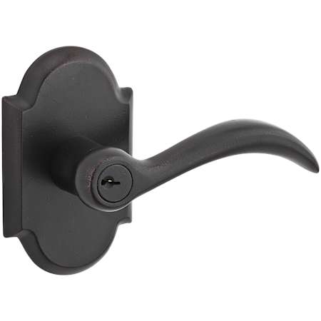 Baldwin Arch Keyed Entry Single Cylinder Leverset with Rustic Arch Rose - Right Handed Dark Bronze