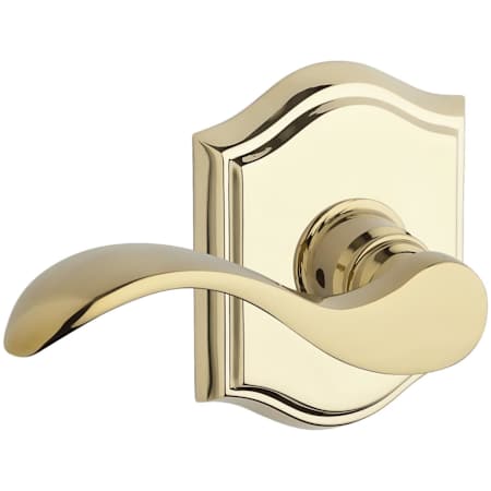 Baldwin Curve Keyed Entry Single Cylinder Leverset with Traditional Arch Rose - Left Handed Lifetime Polished Brass