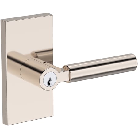 Baldwin Lake Forest Single Cylinder Keyed Entry Door Lever Set with Contemporary 5" Rose from the Reserve Collection Lifetime Polished Nickel