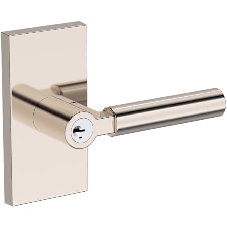 Baldwin Lake Forest Single Cylinder Keyed Entry Door Lever Set with Contemporary 5" Rose with SmartKey SC1 Keyway from the Reserve Collection Lifetime Polished Nickel