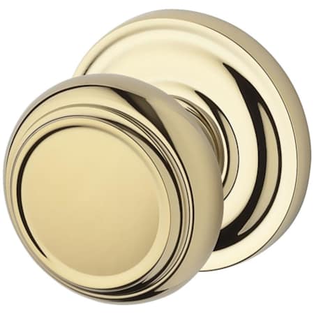 Baldwin Traditional Single Cylinder Keyed Entry Door Knob with Round Rose Lifetime Polished Brass