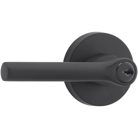 Baldwin Tube Single Cylinder Keyed Entry Door Lever Set with Contemporary Round Rose Satin Black