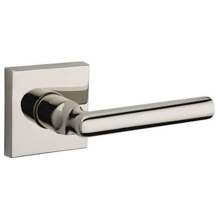 Baldwin Tube Single Cylinder Keyed Entry Door Lever Set with Contemporary Square Rose Lifetime Polished Nickel