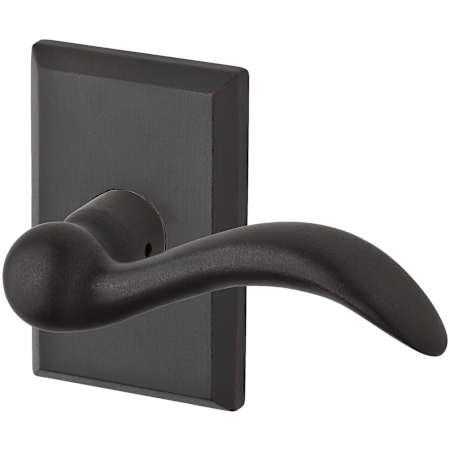 Baldwin Arch Non-Turning Two-Sided Through-Door Dummy Door Lever Set with Square Rosette from the Reserve Collection Dark Bronze
