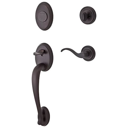Baldwin Columbus Right Handed Dummy Handleset with Traditional Round Rose and Curve Lever on Interior Venetian Bronze