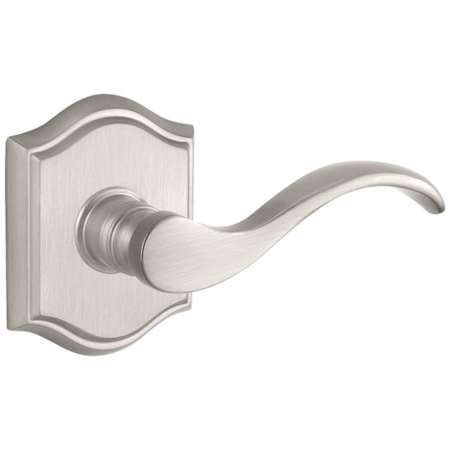 Baldwin Curve Non-Turning Two-Sided Through-Door Dummy Door Lever Set from the Reserve Collection Satin Nickel