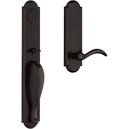 Baldwin Elkhorn Full Dummy Full Plate Handleset with Right Handed Non-Turning Dummy Interior Arch Lever Dark Bronze