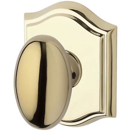 Baldwin Ellipse Non-Turning Two-Sided Dummy Door Knob Set with Arch Rose Lifetime Polished Brass