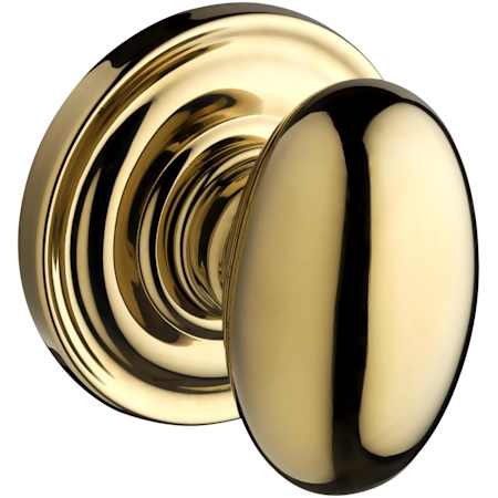 Baldwin Ellipse Non-Turning Two-Sided Dummy Door Knob Set with Round Rose Lifetime Polished Brass