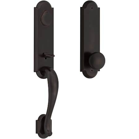 Baldwin Kodiak Full Dummy One Piece Handleset with Non-Turning Dummy Interior Rustic Knob Dark Bronze