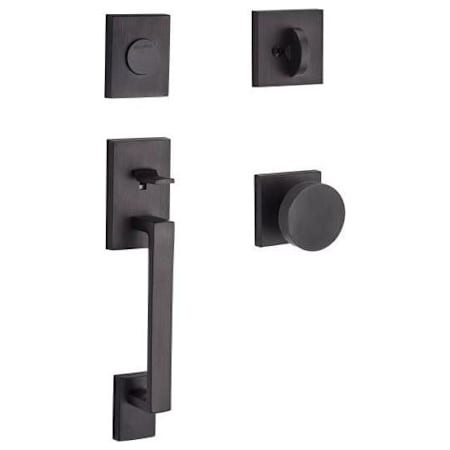 Baldwin La Jolla Full Dummy Sectional Handleset with Non-Turning Dummy Interior Contemporary Knob for Thick Doors Venetian Bronze