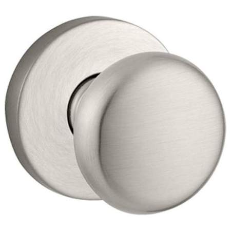 Baldwin Round Non-Turning Two-Sided Through-Door Dummy Door Knob Set from the Reserve Collection Satin Nickel