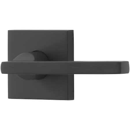 Baldwin Square Non-Turning Two-Sided Through-Door Dummy Door Lever Set with Square Rosette from the Reserve Collection Satin Black