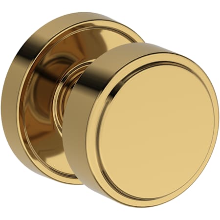Baldwin Vashon Non-Turning Two-Sided Dummy Door Knob Set with Recessed Round Rose from the Reserve Collection Lifetime Polished Brass