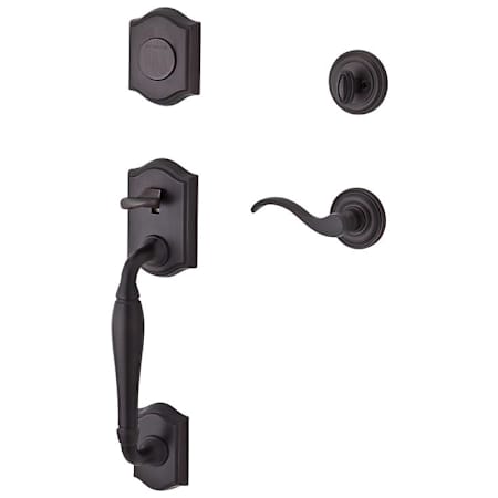 Baldwin Westcliff Right Handed Dummy Handleset with Traditional Round Rose and Curve Lever on Interior Venetian Bronze