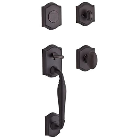 Baldwin Westcliff Dummy Handleset with Traditional Arch Rose and Ellipse Knob on Interior Venetian Bronze