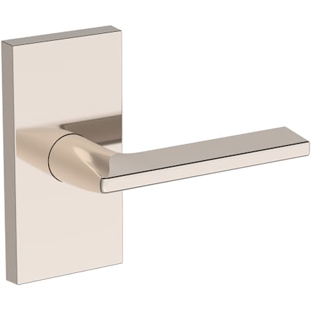Baldwin Anaheim Hills Non-Turning One-Sided Dummy Door Lever with Contemporary 5" Rose from the Reserve Collection Lifetime Polished Nickel