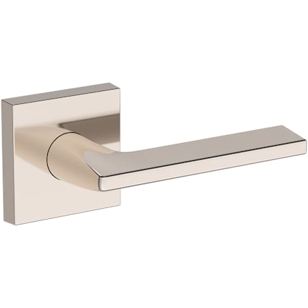 Baldwin Anaheim Hills Non-Turning One-Sided Dummy Door Lever with Contemporary Square Rose from the Reserve Collection Lifetime Polished Nickel