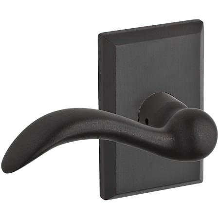 Baldwin Arch Left Handed Non-Turning One-Sided Surface Mount Dummy Door Lever with Square Rosette from the Reserve Collection Dark Bronze