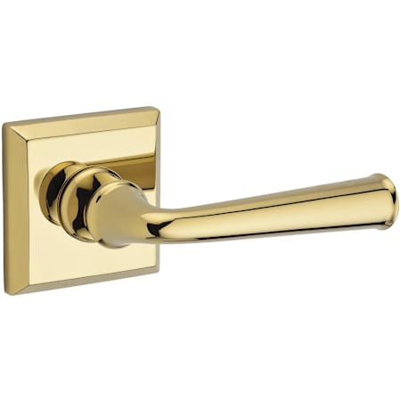 Baldwin Federal Non-Turning One-Sided Dummy Door Lever with Square Rose Lifetime Polished Brass