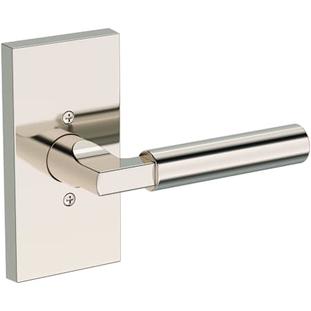 Baldwin Lake Forest Non-Turning One-Sided Dummy Door Lever with Contemporary 5" Rose from the Reserve Collection Lifetime Polished Nickel