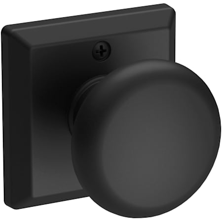 Baldwin Round Non-Turning One-Sided Dummy Door Knob with Square Rose Satin Black