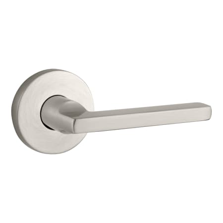 Baldwin Square Non-Turning One-Sided Dummy Door Lever with Round Rose Satin Nickel