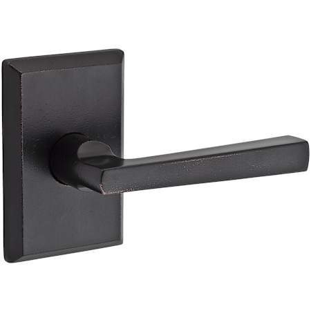 Baldwin Taper Non-Turning One-Sided Surface Mount Dummy Door Lever with Square Rosette from the Reserve Collection Dark Bronze